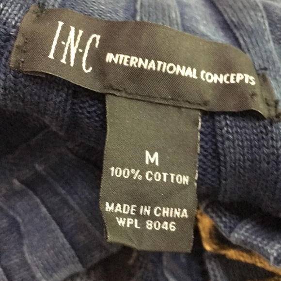 I.N.C Knitted blue pull over sweater. - Picture 7 of 11